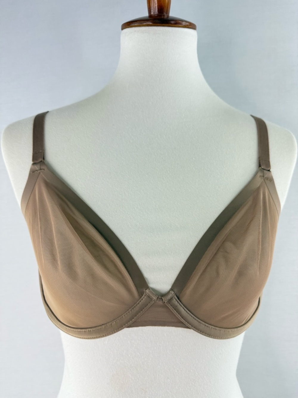 CUUP "The Plunge" Mesh Underwire Bra in Taupe 34D